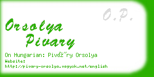 orsolya pivary business card